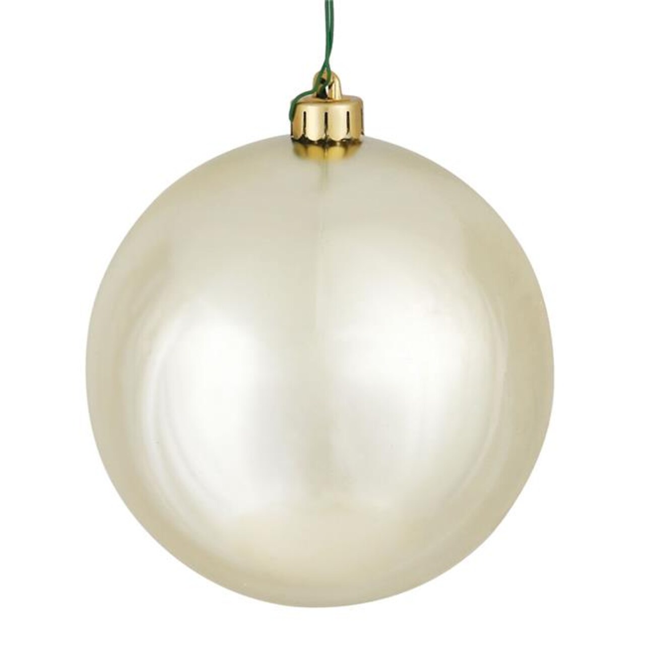 Champagne Shiny UV Drilled Ball Ornament, 6 in. - 4 per Bag